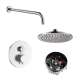 SMATRK1612-1-BN ArgoTherm Single Function Round Thermostatic Push Button Shower Set, Brushed Nickel