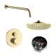 SMATRK1612-1-CB ArgoTherm Single Function Round Thermostatic Push Button Shower Set, Champagne Bronze