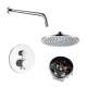 SMATRK1612-1-PC ArgoTherm Single Function Round Thermostatic Push Button Shower Set, Polished Chrome