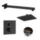 SMATSK1612-1-MB ArgoTherm Single Function Square Thermostatic Push Button Shower Set, Matte Black