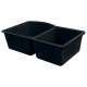 SMAUDD3120-09 Adagio 31-in x 21-in x 10-in D-Shape 1-3/4 Double Bowls Undermount silQgranite Kitchen Sink, Black