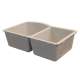 SMAUDD3120-16 Adagio 31-in x 21-in x 10-in D-Shape 1-3/4 Double Bowls Undermount silQgranite Kitchen Sink, Cafe Latte