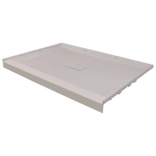 Linear 48-in x 34-in Ultra Low Shower Base with Center Drain, in Biscuit