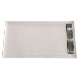 SMFSC6030R-02 60-in x 30-in Cast Solid Surface Commercial Shower Base With Right Hand Drain, Cameo