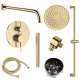 SMFTRK1610HB-2-CB FlowStat Two Function Round ADA Thermostatic With Hand Shower On Bar Set, Champagne Bronze
