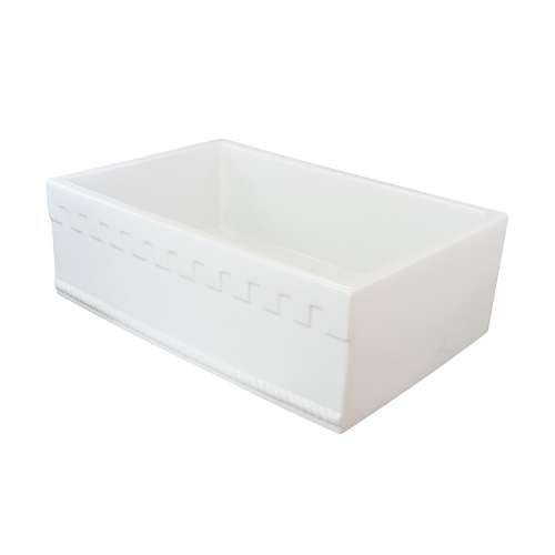 K-SMFUSE302010 Cairns 30-in x 20-in x 10-in Reversible (English/Plain) Front Super Single Bowl Farmhouse Undermount Fireclay Kitchen Sink Kit With Bottom Sink Grid, Flip-Top Sink Strainer, And Sink Drain Installation Kit, White