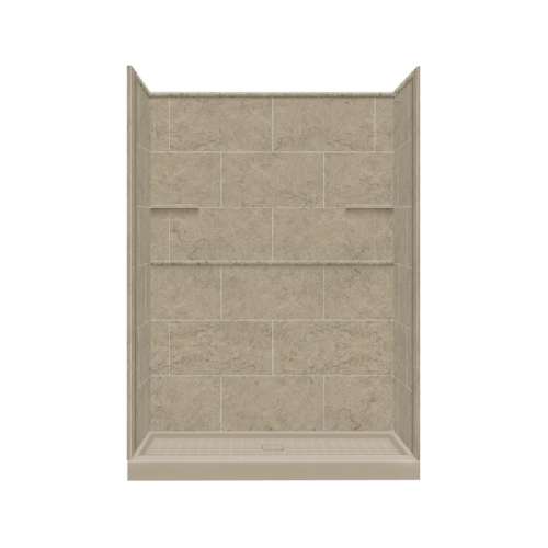 Samuel Mueller Luxura 36-in x 60-in x 75-in Solid Surface Alcove Shower Kit in Sand Mountain