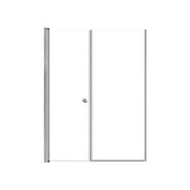 SMLSDF537006C-M Lydia 53-in x 70-in Pivot Shower Door And Fixed Panel With 1/4-in Clear Glass And Double-Sided Knob Handles