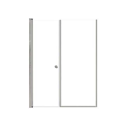 SMLSDF537006C-M Lydia 53-in x 70-in Pivot Shower Door And Fixed Panel With 1/4-in Clear Glass And Double-Sided Knob Handles