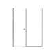 SMLSDF547006C-BS Lydia 54-in x 70-in Pivot Shower Door And Fixed Panel With 1/4-in Clear Glass And Double-Sided Knob Handles, Brushed Stainless