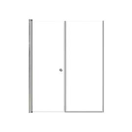SMLSDF557006C-M Lydia 55-in x 70-in Pivot Shower Door And Fixed Panel With 1/4-in Clear Glass And Double-Sided Knob Handles