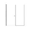 SMLSDF597006C-BS Lydia 59-in x 70-in Pivot Shower Door And Fixed Panel With 1/4-in Clear Glass And Double-Sided Knob Handles, Brushed Stainless