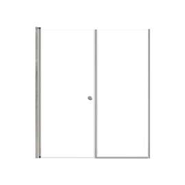 SMLSDF597006C-M Lydia 59-in x 70-in Pivot Shower Door And Fixed Panel With 1/4-in Clear Glass And Double-Sided Knob Handles
