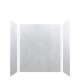 SMLWK483672-180 Luxura 60-in x 36-in x 72-in Glue to Wall 3-Piece Shower Wall Kit, Palladium White