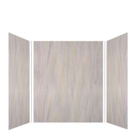 SMLWK604872-185 Luxura 60-in x 48-in x 72-in Glue to Wall 3-Piece Shower Wall Kit, Creme Brulee