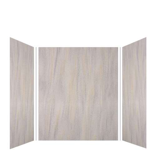 Luxura 60-in x 48-in x 72-in Glue to Wall 3-Piece Shower Wall Kit, Creme Brulee
