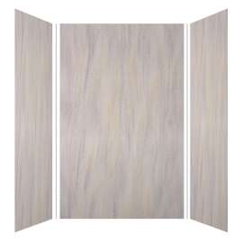 SMLWK604896-185 Luxura 60-in x 48-in x 96-in Glue to Wall 3-Piece Shower Wall Kit, Creme Brulee