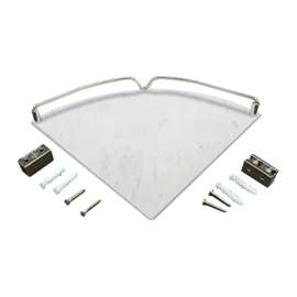 SMMCS1010-47 Monterey 10-in x 10-in x 2-in Solid Surface Corner Shelf, Carrara