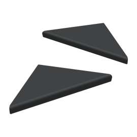 SMCSB99PR-09 9-in x 9-in x 1-in Solid Surface Corner Shelf With Brackets (Set of 2), Black