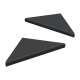 SMCSB99PR-09 9-in x 9-in x 1-in Solid Surface Corner Shelf With Brackets (Set of 2), Black