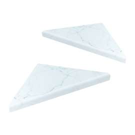 SMCSB99PR-180 9-in x 9-in x 1-in Solid Surface Corner Shelf With Brackets (Set of 2), Palladium White