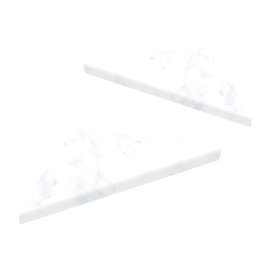 SMCSB99PR-47 9-in x 9-in x 1-in Solid Surface Corner Shelf With Brackets (Set of 2), Carrara