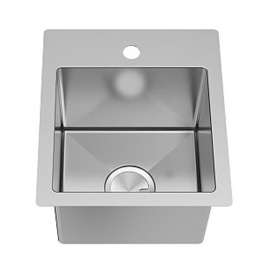 16 Gauge Single Micro Edge Dual Mount Stainless Steel Sink Bowl 15-in X 17-in x 10-in