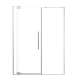 SMRDPD6076108C-BS Reverie Duo 60-in x 76-in Pivot Shower Door With 5/16-in Clear Glass And Sampson Double-Sided Handles, Brushed Stainless