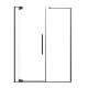 SMRDPD6076108C-MB Reverie Duo 60-in x 76-in Pivot Shower Door With 5/16-in Clear Glass And Sampson Double-Sided Handles, Matte Black