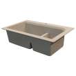 Samuel Mueller Renton 33in x 22in silQ Granite Drop-in Double Bowl Kitchen Sink with 3 CAE Faucet Holes, In Cafe Latte