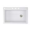 Samuel Mueller Renton 33in x 22in silQ Granite Drop-in Single Bowl Kitchen Sink with 4 CABD Faucet Holes, In White