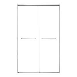 SMSBP487808C-M Stratus 48-in x 78-in Bypass Shower Door With 5/16-in Clear Glass And Round Tube Handles