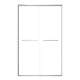 SMSBP487808C-BS Stratus 48-in x 78-in Bypass Shower Door With 5/16-in Clear Glass And Round Tube Handles, Brushed Stainless