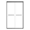 SMSBP487808C-MB Stratus 48-in x 78-in Bypass Shower Door With 5/16-in Clear Glass And Round Tube Handles, Matte Black