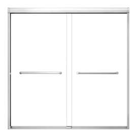 SMSBP606008C-M Stratus 60-in x 60-in Bypass Shower Door With 5/16-in Clear Glass And Round Tube Handles