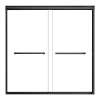 SMSBP606008C-MB Stratus 60-in x 60-in Bypass Shower Door With 5/16-in Clear Glass And Round Tube Handles, Matte Black