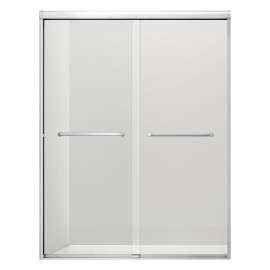 SMSBP607808C-M Stratus 60-in x 78-in Bypass Shower Door With 5/16-in Clear Glass And Round Tube Handles