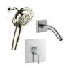 SMSPM3S-BN Theo Single Function Square ADA Pressure Balance With Magnetic Docking Hand Showerhead Set, Brushed Nickel
