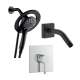 SMSPM3S-MB Theo Single Function Square ADA Pressure Balance With Magnetic Docking Hand Showerhead Set, Matte Black