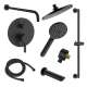 SMSPRK129TH-3-MB Sadie Three Function Round ADA Pressure Balance With Hand Shower On Bar Shower And Tub Set, Matte Black