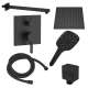 SMSPSK129HB-2-MB Sadie Two Function Square ADA Pressure Balance With Hand Shower On Bar Set, Matte Black