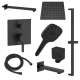 SMSPSK129TH-3-MB Sadie Three Function Square ADA Pressure Balance With Hand Shower On Bar Shower And Tub Set, Matte Black