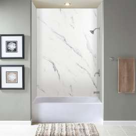 Silhouette 36-in X 60-in X 96-in Glue to Wall Tub/Shower Wall Kit - SMSWK603696-M