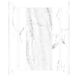 SMTWKE603696-SKI01HBKI31H Trinity Eco 60-in x 36-in x 96-in 3-Piece Shower Wall Kit, White Carrara/Sabana Grey (Honed)