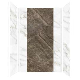 SMTWKE603696-SKI80HBKI82H Trinity Eco 60-in x 36-in x 96-in 3-Piece Shower Wall Kit, Everest Gold/Ariel Desert (Honed)