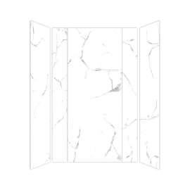SMTWKE603696-KI01H Trinity Eco 60-in x 36-in x 96-in 3-Piece Shower Wall Kit, White Carrara (Honed)