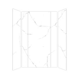 SMTWKEC603696-KI01H Trinity Eco 60-in x 36-in x 96-in 3-Piece Shower Wall Kit, White Carrara (Honed)