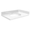 SMVT25-30.75x22-1MU-C01 Mini Custom Quartz 25-30.75-in x 22-in Vanity Top with Millwood Bowl, Mia White