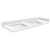 SMVT73-84.75x22-2KU-C01 Mini Custom Quartz 73-84.75-in x 22-in Vanity Top with Vail Double Bowls, Mia White