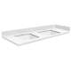 SMVT73-84.75x22-2KU-C01 Mini Custom Quartz 73-84.75-in x 22-in Vanity Top with Vail Double Bowls, Mia White